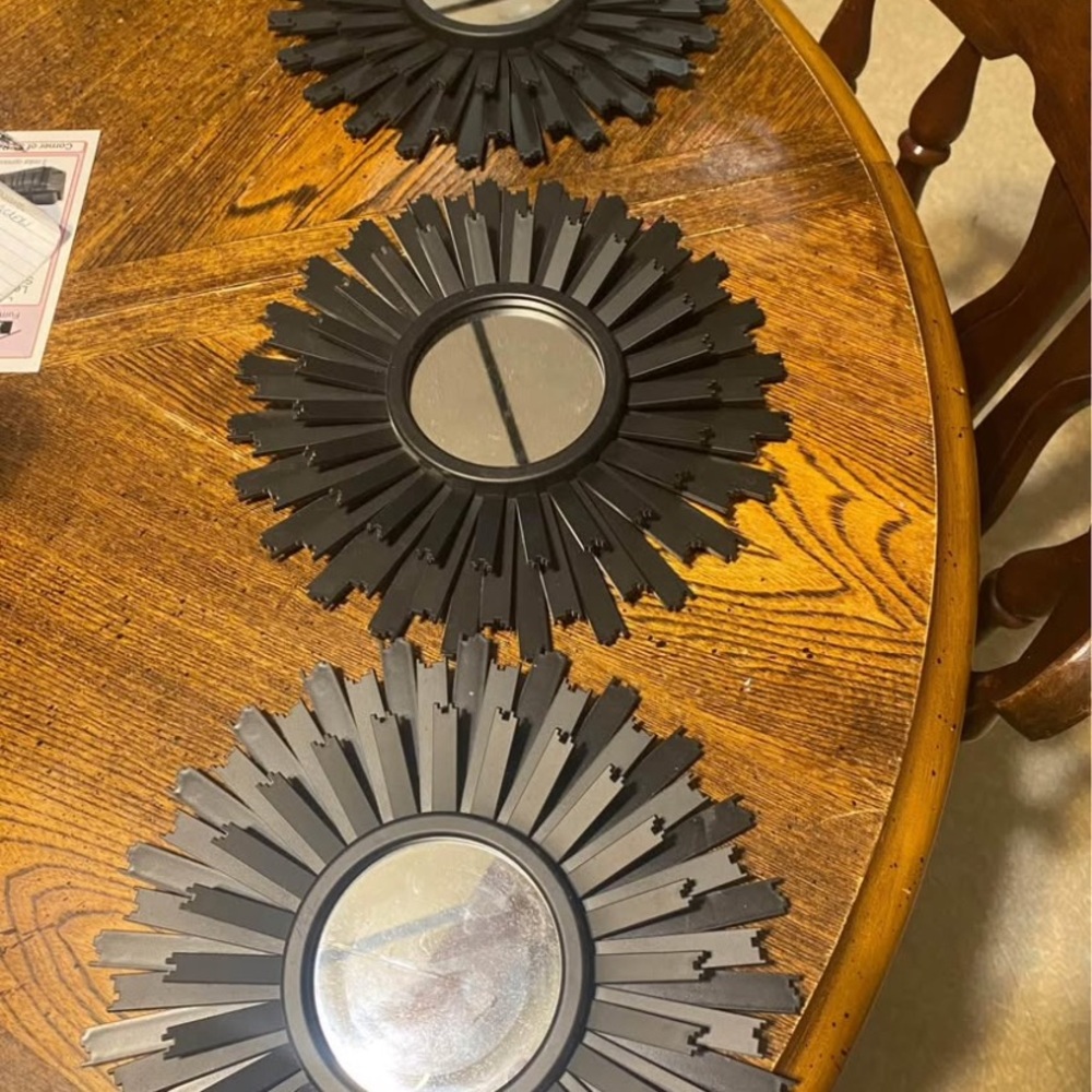 Black Sunburst Wall Mirrors